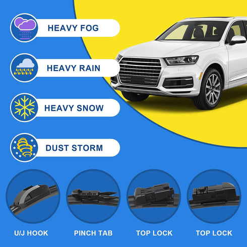 2 Factory Wiper Blades Replacement For 2011-2019 Volkswagen Jetta/2014-2017 Volkswagen Vento Original Equipment Windshield Wiper Blades Set 24"+19...