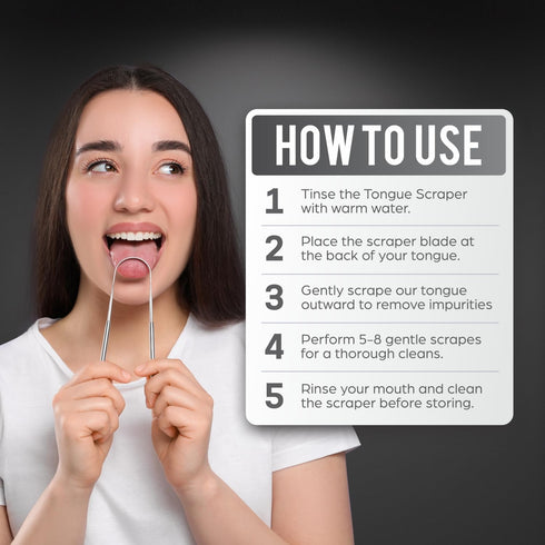 Tongue Scraper for Adults, Metal Tongue Scraper for Good, Fresh Breath & Oral hygiene essentials-100% Stainless Steel U shaped Tongue Cleaner with...