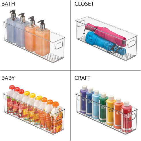 mDesign Plastic Kitchen Organizer - Storage Holder Bin with Handles for Pantry, Cupboard, Cabinet, Fridge/Freezer, Shelves, and Counter - Holds Ca...