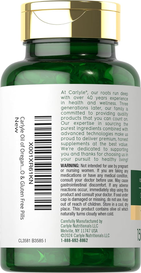 Carlyle Oregano Oil Extract | Max Potency | 150 Softgel Capsules | Non-GMO and Gluten Free Formula | Contains Carvacrol...