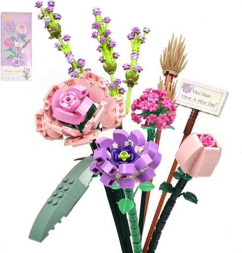 Mini Bricks Flower Bouquet Building Set, Artificial Flowers DIY Unique Decoration Home 547 Pcs Botanical Collection for Couples Women Wife Girl...