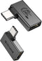 Silkland 90 Degree USB C Right Angle Adapter 2 Pack, 240W 40Gbps Male to Female USB-C Adapter Extender Compatible with Thunderbolt 4/3 for Steam D...