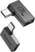 Silkland 90 Degree USB C Right Angle Adapter 2 Pack, 240W 40Gbps Male to Female USB-C Adapter Extender Compatible with Thunderbolt 4/3 for Steam D...