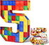 Mifoci 13.7" Building Block Party Cardboard Number for Charcuterie Bricks Birthday Party Fillable Paper Mache Chocolate Candy Decorative Gift Box ...