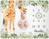 Giraffe Milestone Blanket, Safari Baby Growth Chart Monthly Blanket, Watch Me Grow Jungle Baby Nursery for New Moms Baby Shower(50"x40")...