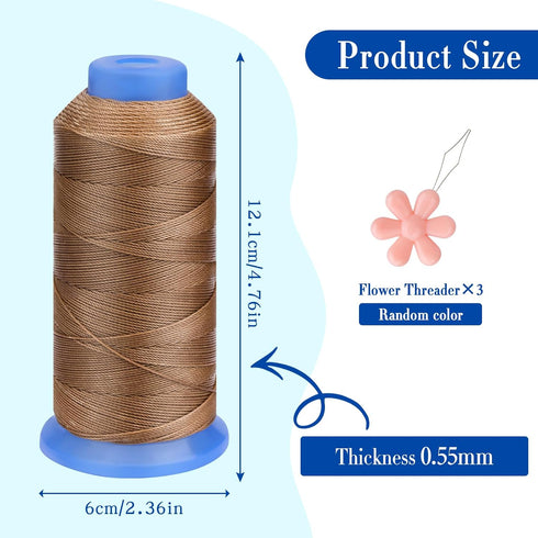 0.55mm Beading Threads, 490Yards Round Waxed Threads Polyester Cord Bracelet Beading Cords Beading Threads Waxed Polyester Cord Waxed Cord for Bra...
