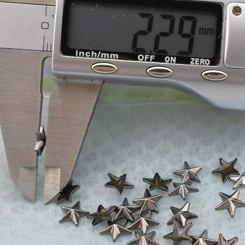 Beadsland Hotfix Iron On, Flat Back Stars Studs - 1/4" Flatback Glue on Studs 500pcs (Gun Grey, 8x8mm)...