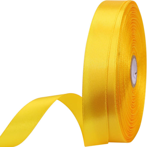 5/8 inches 50 Yard Yellow Satin Ribbon for Gift Wrapping, Wedding, Crafts, Christmas,Easter, Floral, Hair, Invitation Decorations and More...