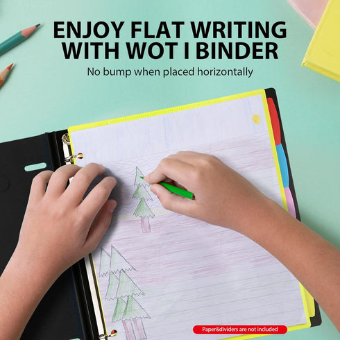 WOT I Telescoping 3 Ring Binder, Flexible Binder with Expandable Spine, Flat Thin Binder for School Office Home Use, Holds 160 Sheets 8.5x11 inch ...