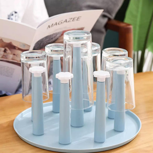 Drying Rack Bottle Rack Cup Drying Rack, Water Bottle Dryer Rack, 9 Cups Plastic Mug Stand,1 Cup Brush ?Coffee Mug Rack and Mug Holder Tree?for Ho...