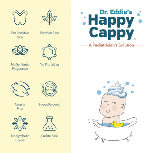 Happy Cappy Baby Shampoo and Body Wash - Shampoo & Body Wash for Eczema-Prone Skin, For Infants, Toddlers, & Kids, Reduces Itching and Redness, De...