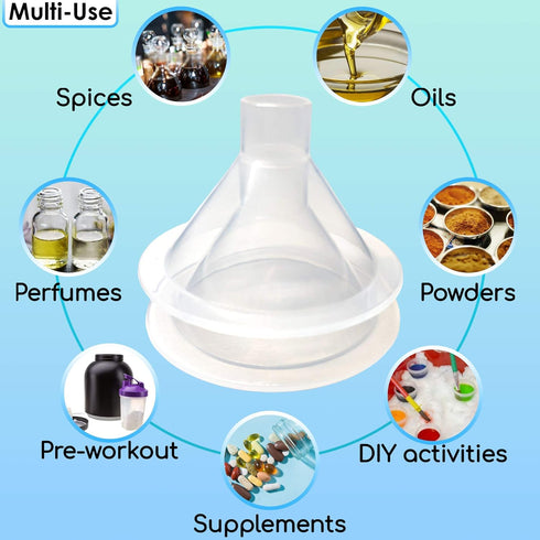 Mini Plastic Funnel for Filling Bottles | 1/2 inch Spout (2 Pack)...