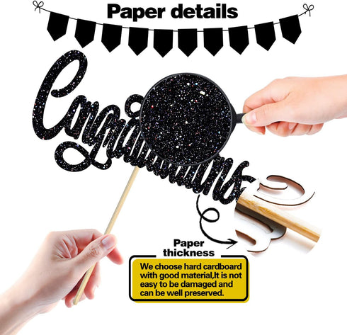 Congratulations Cake Topper, Congrats Grad Graduate, 2025 Graduation/Wedding/Birthday/Anniversary/Retirement Celebration Party Decorations Supplie...