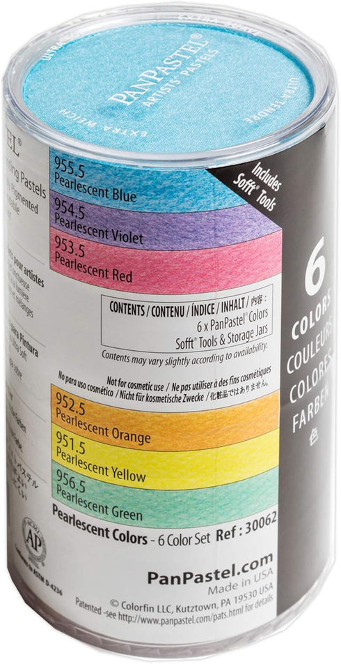 PanPastel Artist Pastels by GOLDEN, Pearlescent Colors Set, 6 Color, Professional Artist Pastels, Unique Pan Format (cake-like)...