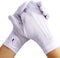 Shappy 2 Pairs White Cotton Gloves Men Costume Stitched Uniform Gloves for Wedding Formal Tuxedo Party Jewelry Inspection (Nylon 10 Inch)...