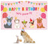 Dog Girl Party Decorations Pink Puppy Dog Themed Birthday Supplies Lets Party Banner Backdrop Dogs Cats Kids Birthday Photography Background Photo...