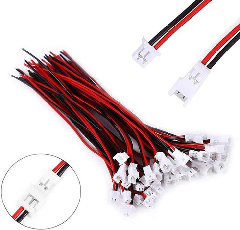 Letool 30 Pairs JST 1.25mm 2 Pin Micro Male Female Connector Plug with Red Black Wire Cable 80mm...