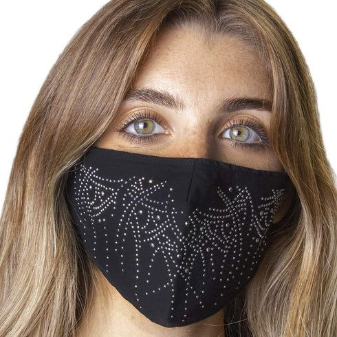 Jessica McClintock Women's 2-Piece Fashionable Cloth Face Mask for Outdoors Dust Sun and Wind - Washable Cotton Facial Cover with High Elasticity ...