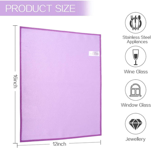 SINLAND Microfiber Glass Cleaning Cloth, Lintless Cleaning Cloth for Cleaning Window, Car Windows, Mirrors, and Stainless Steel 12 x16 inch(6-Pack...