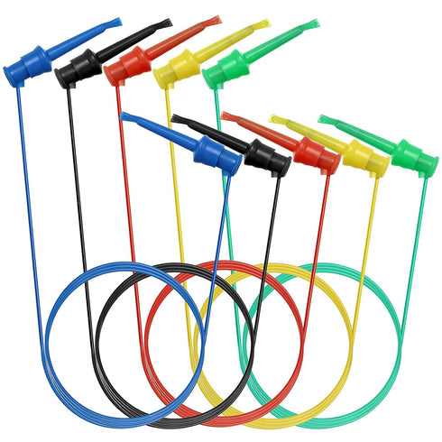 Sumnacon 5 Pcs Multimeter Electrical Test Dual Lead Test Hook Clips - 5 Colors Silicone to Flexible Test Cables for Electronic, Component, Testing...