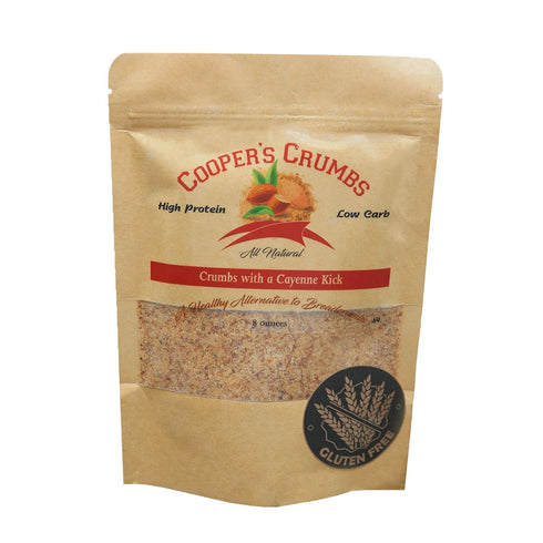 Cooper's Crumbs All Natural Gluten Free Low Carb Bread Crumb Alternative, High Protein, Vegan, Certified Kosher, Paleo, Keto (Crumbs with a Cayenn...