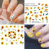 Flower Nail Art Stickers Decals Spring Summer Floral Nail Art Supplies Water Transfer Sunflower Bee Butterfly Design Yellow Flowers Nail Accessori...