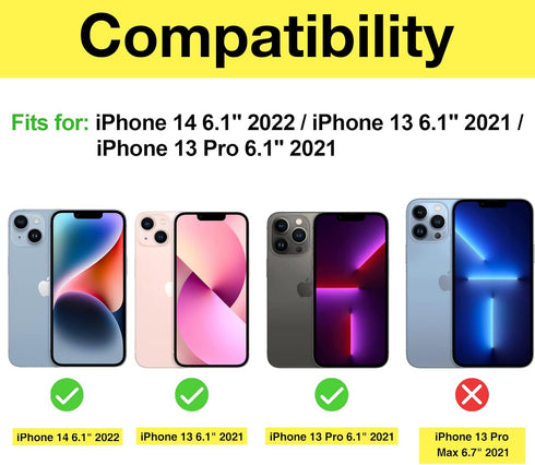 ProCase 2 Pack Screen Protector for iPhone 14 / iPhone 13 / iPhone 13 Pro 6.1 Inch, Tempered Glass Screen Film Guard for iPhone 14 2022 / iPhone 1...