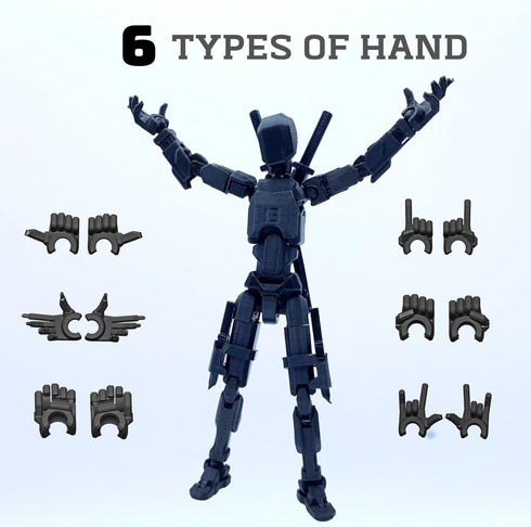 Pre-Assembly 3D Printed 5.54'' Dummy13 Action Figure, Multi-Jointed Tian13, Articulated T13 Desktop Decoration,12 in 1 Accessories, Best Birthday ...