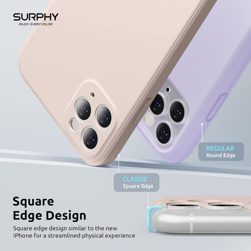 SURPHY Square Design for iPhone 11 Pro Case with Camera Protection, Straight Edges Liquid Silicone Phone Case for iPhone 11 Pro 5.8 inches, Light ...