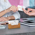 Business Card Holder for Desk, Acacia Wood Business Card Organizer Desktop Business Card Display Stand for Office Home Tabletop Exhibition, Small ...