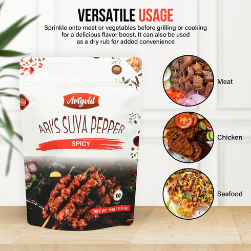 Ari's Suya Pepper - Hand Crafted Nigerian Suya Spice, African seasoning powder, grilled steak seasoning, chicken seasoning, and Seafood Seasoning....