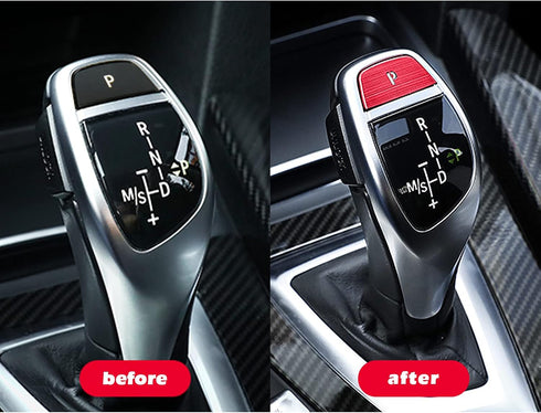 Xotic Tech Gear Shift Knob P Parking Button Cover Trim Compatible with BMW 1 2 3 4 5 7 X3 X5 X6 Series F20 F21 F22 F23 F30 F31 F34 F32 F33 F36 F10...