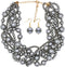 Multi Strand Crystal Rhinestone Pearl Statement Necklace for Women Choker Bib Collar Beaded Necklace Costume Jewelry Set...