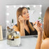 360°Rotating Makeup Organiser Brush Holder, Milky White Cosmetic Organisers with 5 Compartments, Multifunctional Skincare Storage Perfume Jeweller...