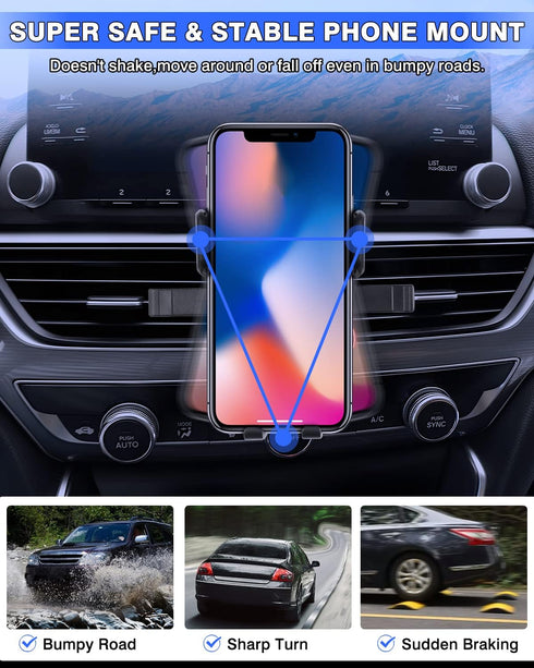 Karltys Car Phone Holder for Honda Accord 2018-2022, Cell Phone Holder Air Vent Phone Mount for Accord, Never Blocking Hands Free Thick Case Frien...