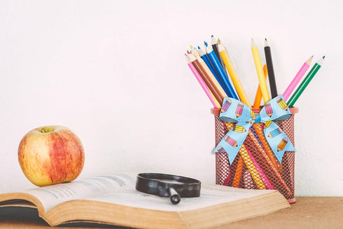 4 Rolls 20 Yards Back to School Ribbons, Best Student Grosgrain Ribbons Blue Green Yellow Ribbons Apple Pencil School Bus Gift Wrapping Ribbons fo...