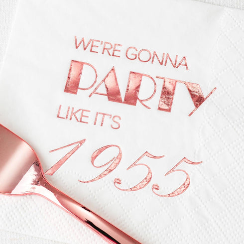 Crisky 70th Birthday Cocktail Napkins Rose Gold for Women 70th Birthday Party Decorations for Cake Dessert Berverage Table, 70th Birthday Party Su...