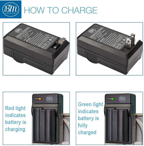 BM Premium EN-EL15B Battery and Battery Charger for Nikon Z6, Z7, D780, D850, D7500, 1 V1, D500, D600, D610, D750, D800, D800E, D810, D810A, D7000...