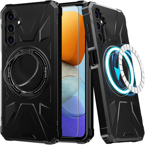 Goodon Designed for Samsung Galaxy A15 Case with Screen Protector - Features Built-in Magnetic Kickstand - Car Mount Holder Compatibility - Protec...