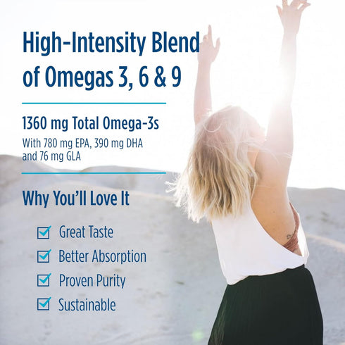 Nordic Naturals Complete Omega Xtra, Lemon - 60 Soft Gels - 1360 mg Omega-3 + 76 mg GLA - Healthy Skin, Joints & Cognition - Non-GMO - 30 Servings...