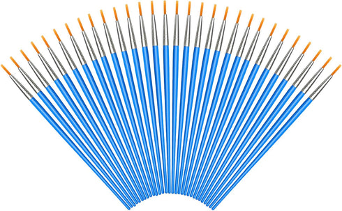 Paint Brushes Bulk 30 Pcs Set, Round Nylon Hair Brushes Suitable for Acrylic, Oil, Watercolor, Rock Painting, Body Face Nail Art, Drawing and Art ...