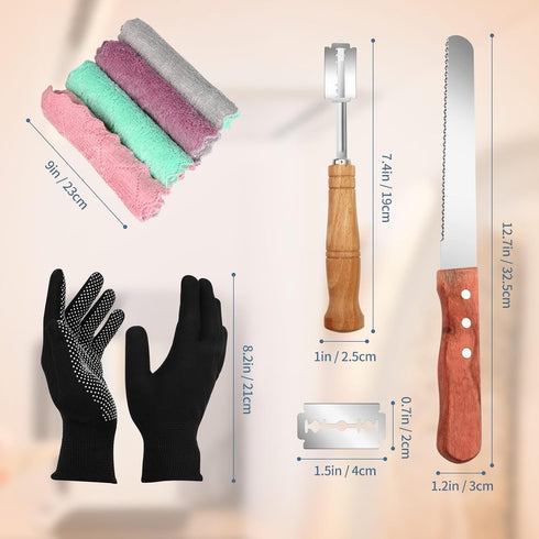 Baker's Essential Sourdough Baking Supplies Set, Lame Bread scoring tool, 12-Inch Serrated Cutting Knife for Homemade Bread or Cakes, Bread Making...