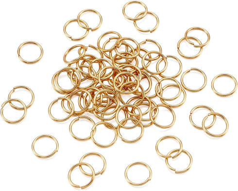 Craftdady 100pcs 12mm Gold Open Jump Rings Stainless Steel Split Rings Connectors 1.2mm Thick for DIY Jewelry Making...