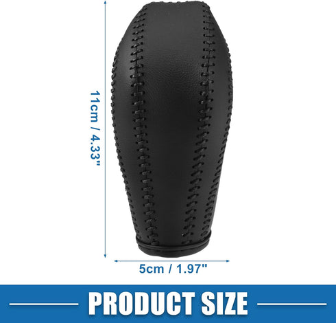 Gear Shift Head Knob Cover Transmission Lever Trim for BMW E60 2005-2008 Faux Leather Black...