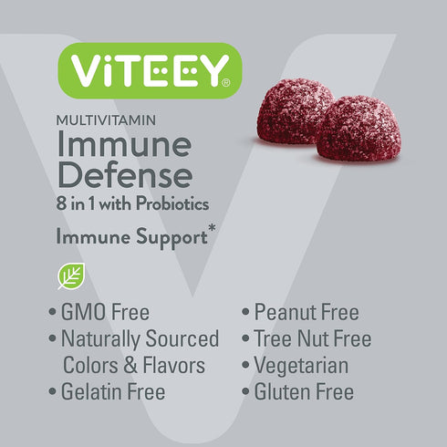 Multivitamin Gummies 8 in 1 Immune Support Supplement with Probiotics - Immune Boosters for Adults & Teens - Vegetarian, Gelatin Free, GMO Free - ...