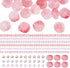 649Pcs 4mm Pink Rondelle Bicone Glass Beads Strands 20Pcs Acrylic Flower Rose Beads Kit Faceted Crystal Beads Cute Kandi Beads for Women Girls Cra...