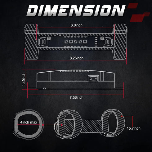 OFFROADTOWN UTV Interior Dome Light Universal Roll Bar Mount LED Light Utility Roll Cage Courtesy Overhead Light for UTV RZR Polaris ATV Can-Am Tr...