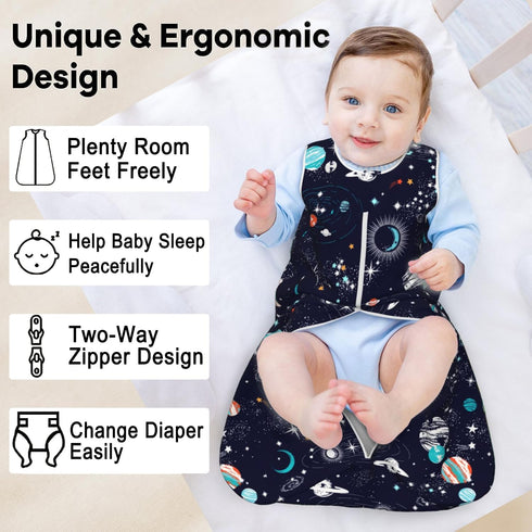 Space Baby Wearable Blanket Sleeping Sacks, Unisex Space Baby Stuff, 0-6M...
