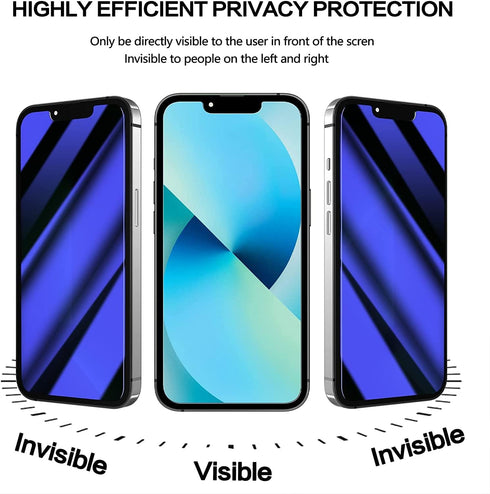 iPhone 13 Anti Blue Light Privacy Matte Screen Protector, Blue Light Blocking Eye Protection 9H Tempered Glass, Anti Glare Anti-Spy Smooth Shatter...