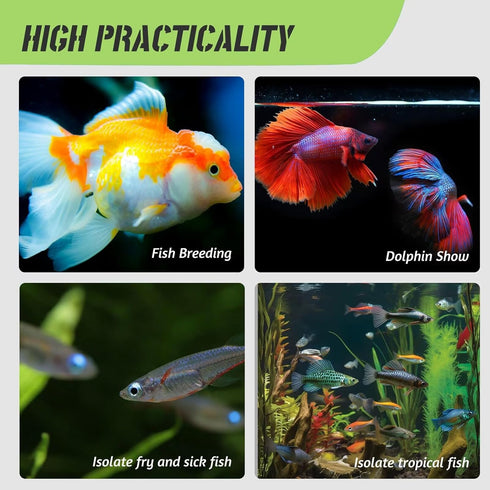 Fish Breeder Box Fish Aquarium Isolation Box Fish Divider Breeder Box with Suction Cups for Baby Fishes Shrimp Clownfish Guppy White...